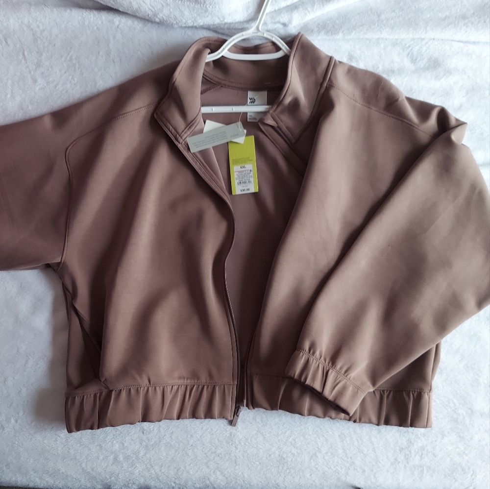 All in Motion Brown Bomber Jacket Lightweight Stylish Design